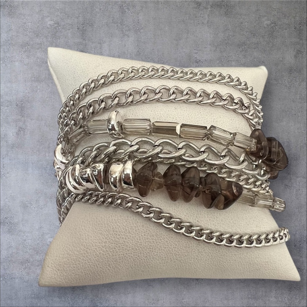 Kenneth Cole silver tone beaded bracelet